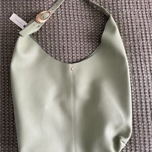 Anthropologie Mint Green Leather Hobo Bag